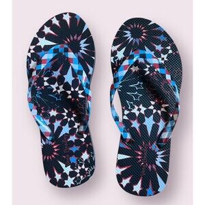 Vera Bradley Starburst Pattern Sandals - Blue and Red